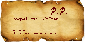 Porpáczi Péter névjegykártya