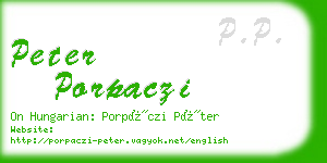 peter porpaczi business card